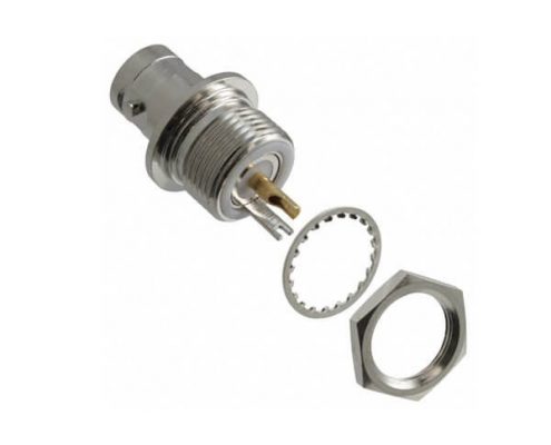 直式穿墻鋅合金BNC射頻同軸連接器母頭