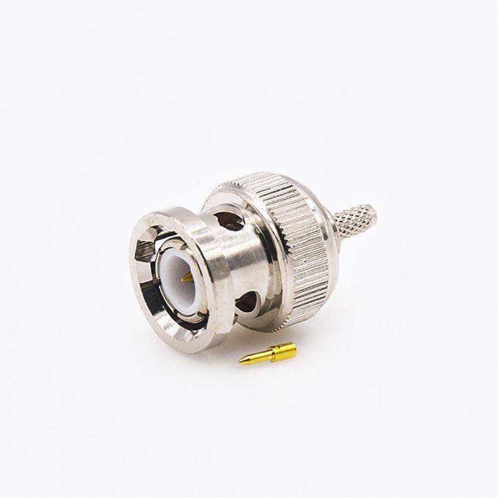 RG174/RG316壓接BNC公頭直式接線連接器 RG174/RG316壓接BNC公頭直式接線連接器