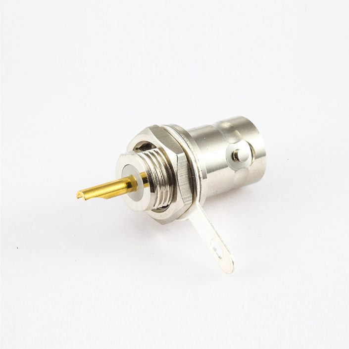 接地BNC50Ω插座直連接器面板安裝后鎖穿墻接線焊接 接地BNC50Ω插座直連接器面板安裝后鎖穿墻接線焊接