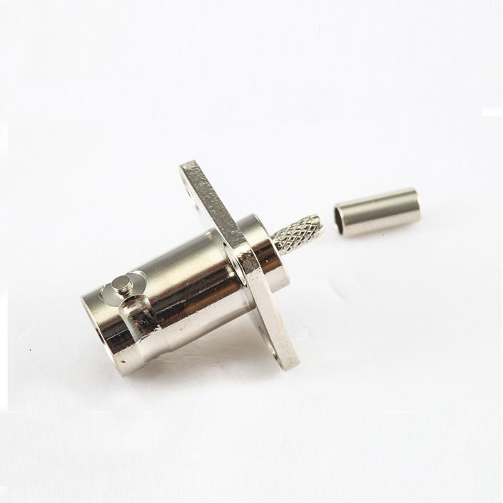 BNC 母頭直式帶法蘭壓接RG174/RG316電纜 BNC 母頭直式帶法蘭壓接RG174/RG316電纜