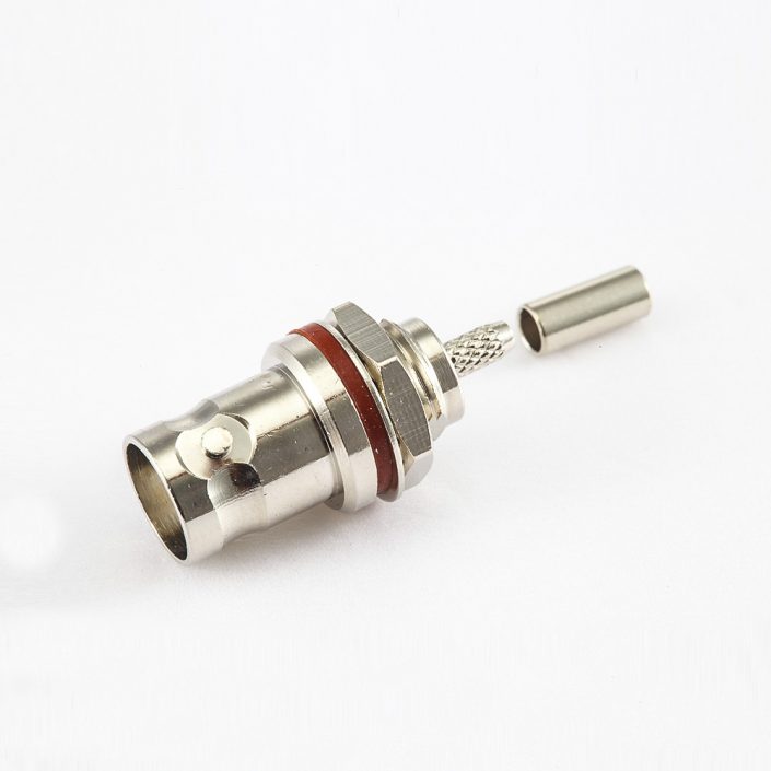 BNC母頭壓接直式帶螺母RG174/RG316電纜 BNC母頭壓接直式帶螺母RG174/RG316電纜
