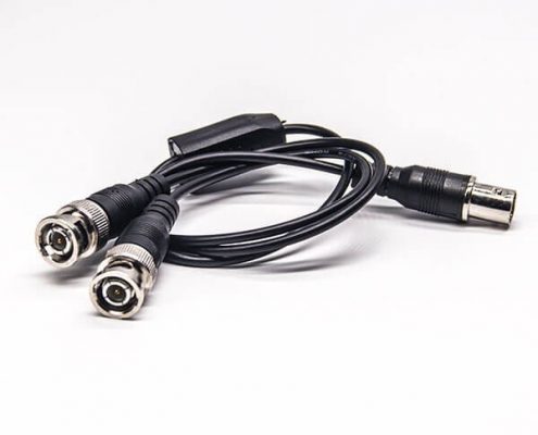 RF線材BNC母頭轉(zhuǎn)2BNC公Y型接RG58線材50CM