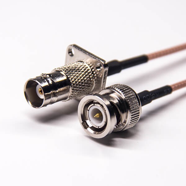 bnc接口線纜直從頭轉bnc母四孔法蘭接RG316線 bnc接口線纜直從頭轉bnc母四孔法蘭接RG316線