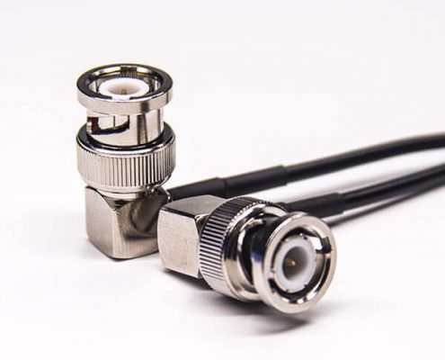 rf射頻線纜接頭bnc彎公頭轉bnc彎公頭接RG174線材