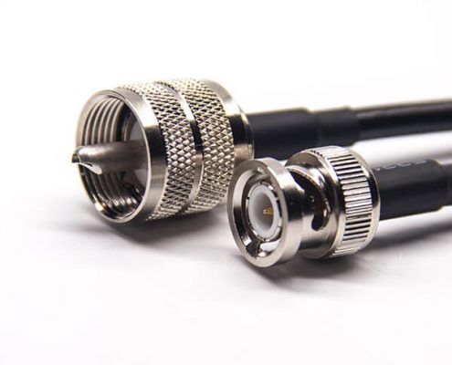 BNC線接頭直式公頭轉UHF直式公頭同軸線纜接RG223 RG58