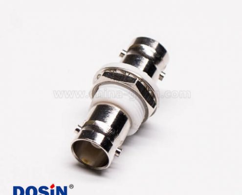 bnc轉接頭母轉母穿墻直式接PCB板連接器