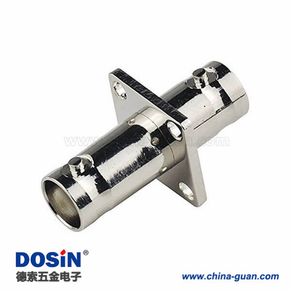 BNC母轉母雙通直通 高頻 帶法蘭盤 射頻轉接頭50歐姆 BNC母轉母雙通直通 高頻 帶法蘭盤 射頻轉接頭50歐姆